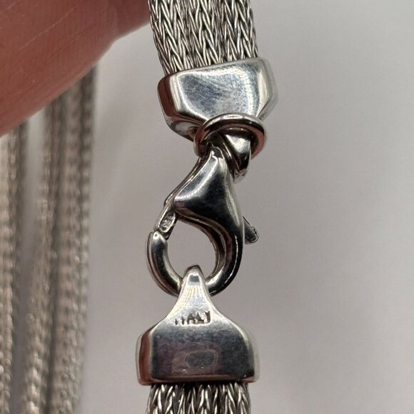 Elegant 925 Sterling Silver Woven Mesh Knot Necklace - Picture 6 of 7